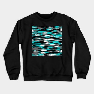 Camouflage Aqua Black White Crewneck Sweatshirt